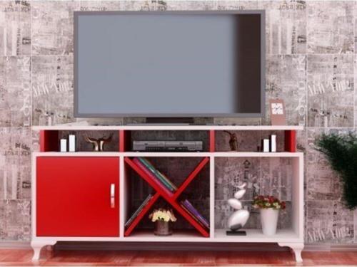 Tv Ünitesi Kamer Tasarım Beyaz Kırmızı