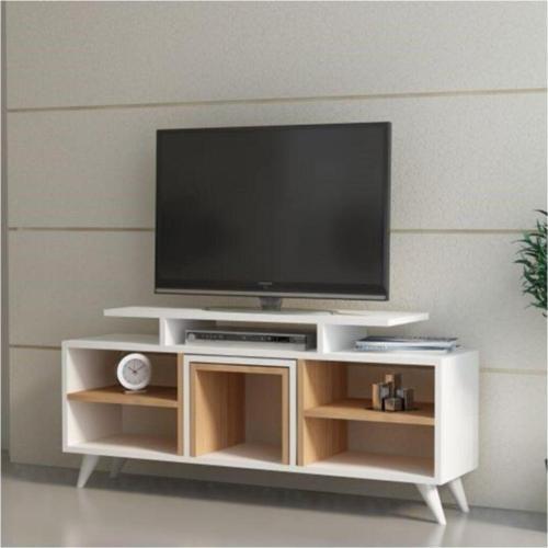 Tv Ünitesi Kervan Beyaz Teak