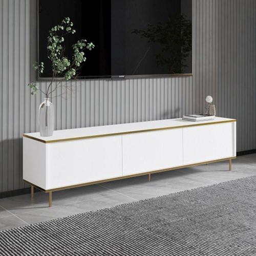 Tv Sehpası Kozan Beyaz Gold 180 Cm