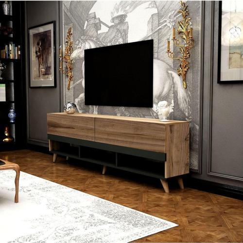 Tv Sehpası Kura Çırağan Antrasit 180 Cm