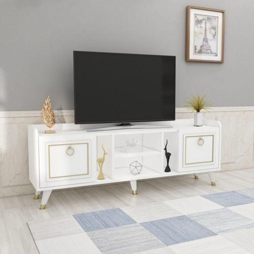 Tv Sehpası Raks Beyaz Gold 150 Cm