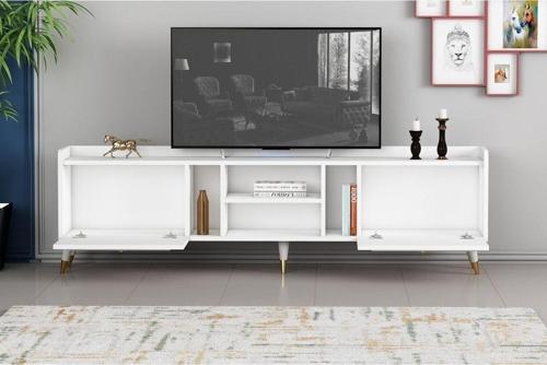 Tv Sehpası Raks Beyaz Gold 180 Cm