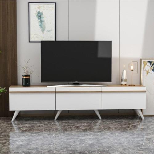 Tv Sehpası Volan Beyaz Safir Meşe 180 Cm