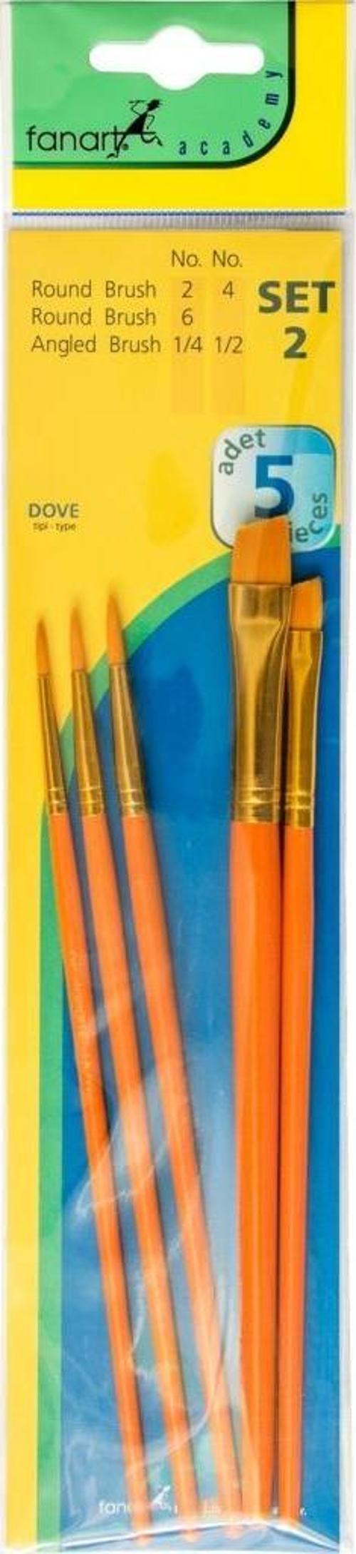 Fırça Seti Academy Seri Sentetik No:2 (5 Li) F-7500.S2