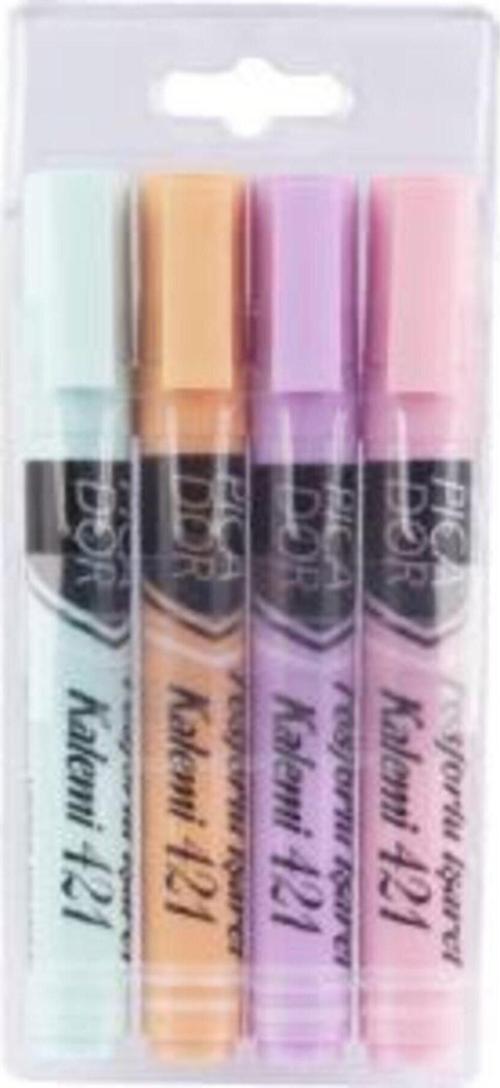 Pastel Highlighter Fosforlu Kalem Karışık Renk 421 (4 Lü Paket)