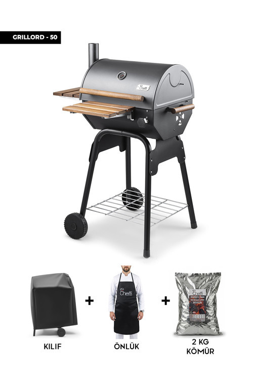 Grillord-50 Kömürlü Barbekü Mangal (Önlük Ve Kılıf Hediyeli)