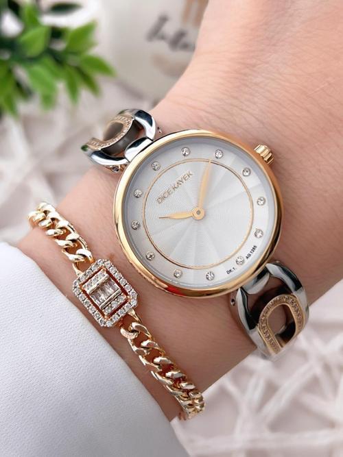 Çelik Kordon Çelik Kasa Kararma Renk Atma Yapmaz Kadın Kol Saati+Bileklik AG1285.05