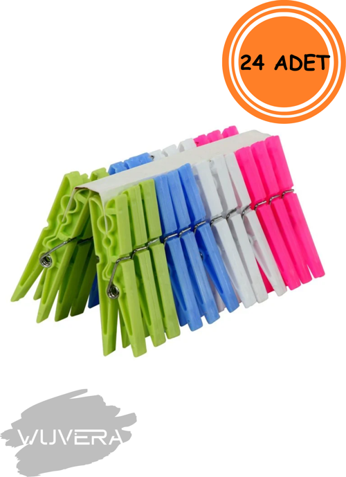 Plastik Mandal 24’lü – Dayanıklı ve Pratik Çamaşır Mandalı