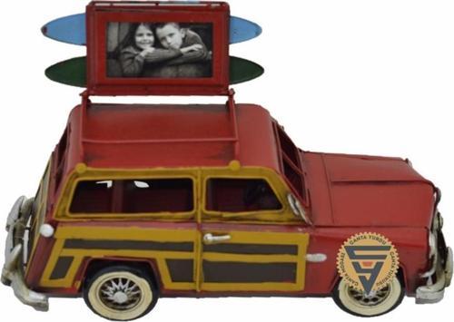 Dekoratif Nostaljik Metal Land Rover Rustik Otomobil Kırmızı