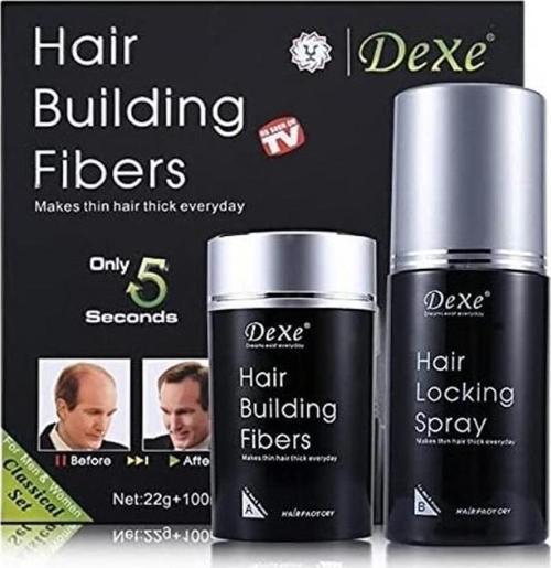 Dexe Saç Dolgunlaştırıcı Fiber Keratin Toz ve Sprey Siyah