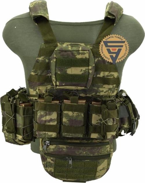 Multifonksiyonel Cordura Askeri Taktik Yelek Haki Kamuflaj