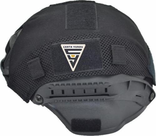 Taktikal Airsoft Paintball Plastik Kask Siyah Bandanalı