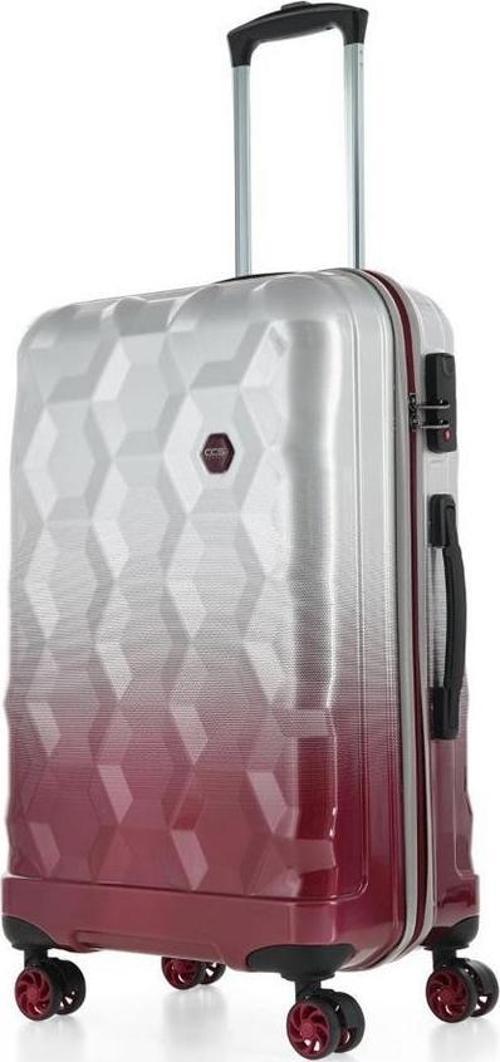 London 5226 Küçük Boy Valiz Bordo Beyaz