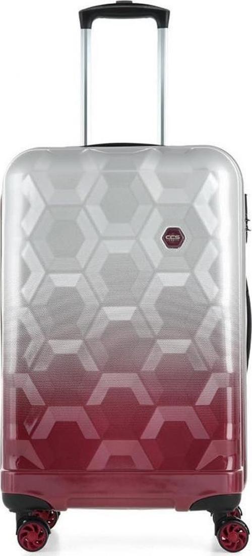 London 5226 Orta Boy Valiz Bordo Beyaz