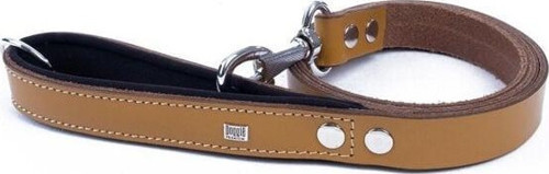 Konfor Deri Köpek Gezdirme Tasması Medium Camel 2.5x120 Cm - Petshopundan