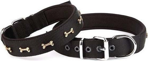 Comfort Dokuma Kemikli Köpek Boyun Tasması Medium Siyah 2.5x37-45 Cm - Petshopundan