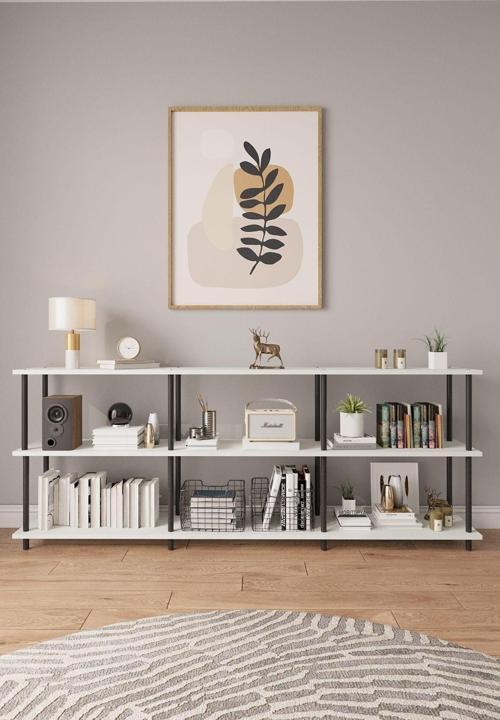 Çevir Kur 200 Cm Beyaz Raflı Konsol 200*75*29 Cm