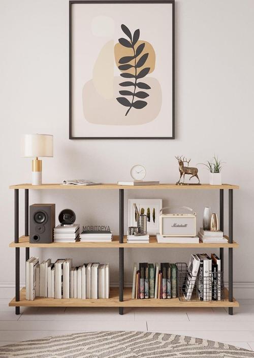 Çevir Kur Atlantik Çam 150 Cm Raflı Konsol 150*75*29 Cm