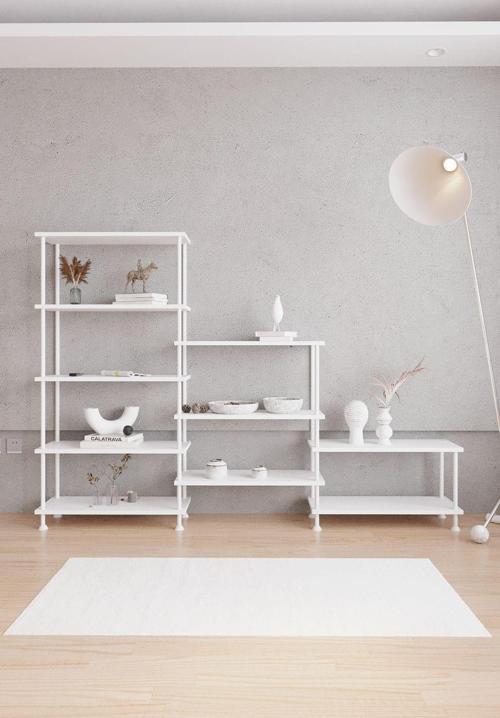 Çevir Kur Beyaz B.D Fonksiyonel Üçlü Kitaplık 138*203*29 cm