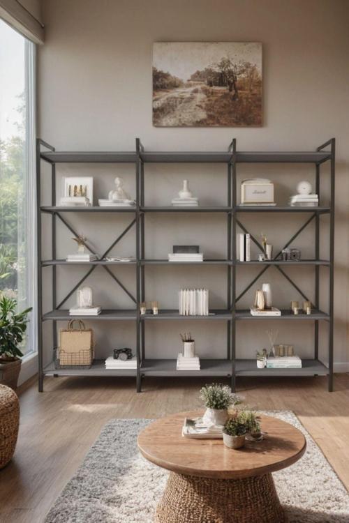 Nilamu Antrasit 200 Cm Kitaplık, Organizer, Ofis, Ev, 5 Raflı Kitaplık 200*170*34 Cm