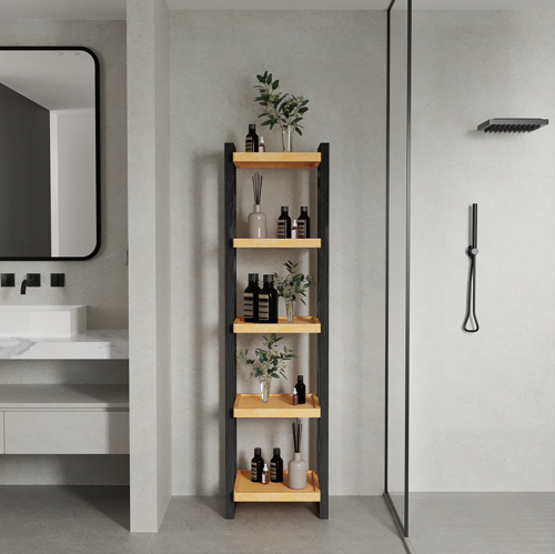 Teksas 5 Raflı Dekoratif Banyo Düzenleyici Raf,Çok Amaçlı Raf