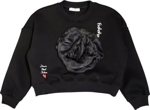 Kız Çocuk  Çiçek Akseuarlı Sweatshirt