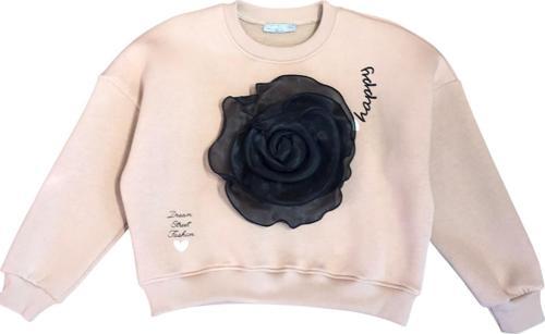 Kız Çocuk  Çiçek Akseuarlı Sweatshirt