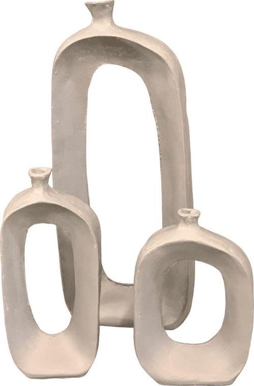 Üçlü İskandinav Tarzı Oval Seramik Vazo Set Vz258-4