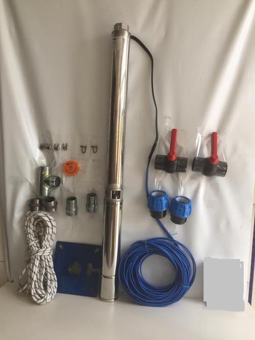 Impo Sk 415/28 10HP Krom Başlıklı  50 MT Yassı Kablolu ve  100 mt Halatlı Çift Vanalı Akıtma Başlıklı Trifaze Takım Dalg