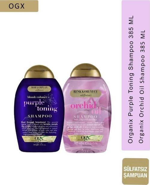 Organix Purple Toning 385 ml Şampuan + Organix Orchid Oil Şampuan 385 ml