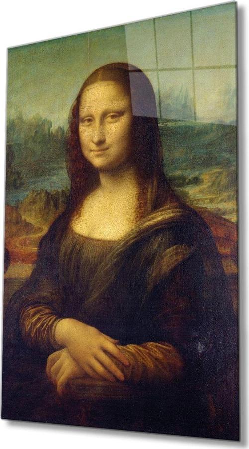 Mona Lisa Portresi Sanat Cam Tablo, Ev Ve Ofis Duvar Dekoru, Hediyelik Büyük Temperli 4 Mm Cam Tablo
