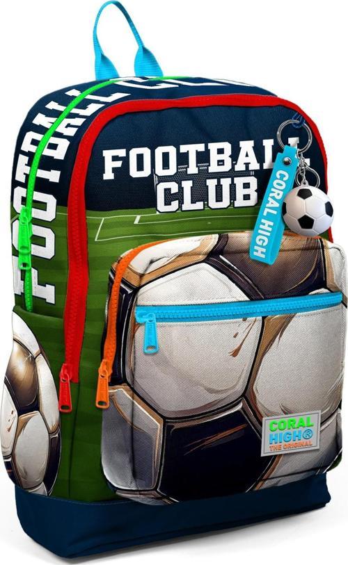 Kids Lacivert Futbol Desenli Dört Bölmeli Okul Sırt Çantası 23779