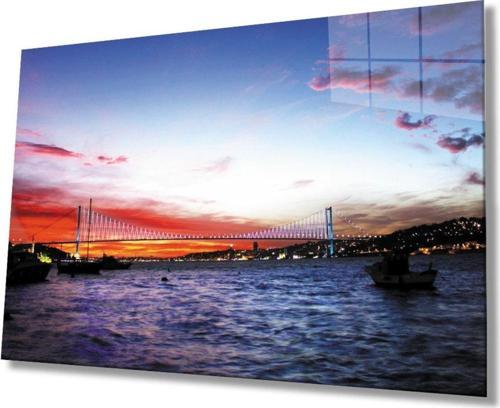 Istanbul Boğaz Köprü Manzara 4Mm Dayanıklı Cam Tablo Temperli Cam