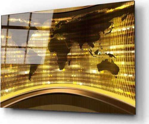 Dünya Haritası 44 Cam Tablo