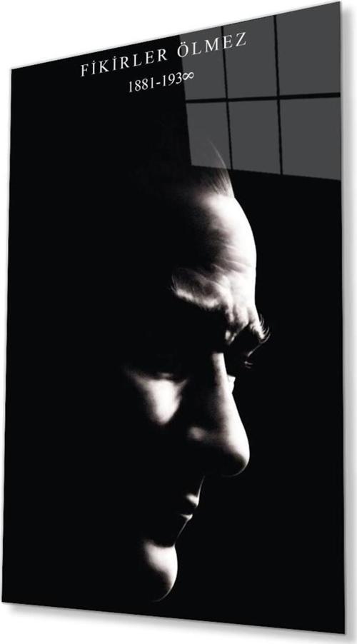 Atatürk Cam Tablo 4Mm Dayanıklı Temperli Cam, Atatürk Glass Wall Art