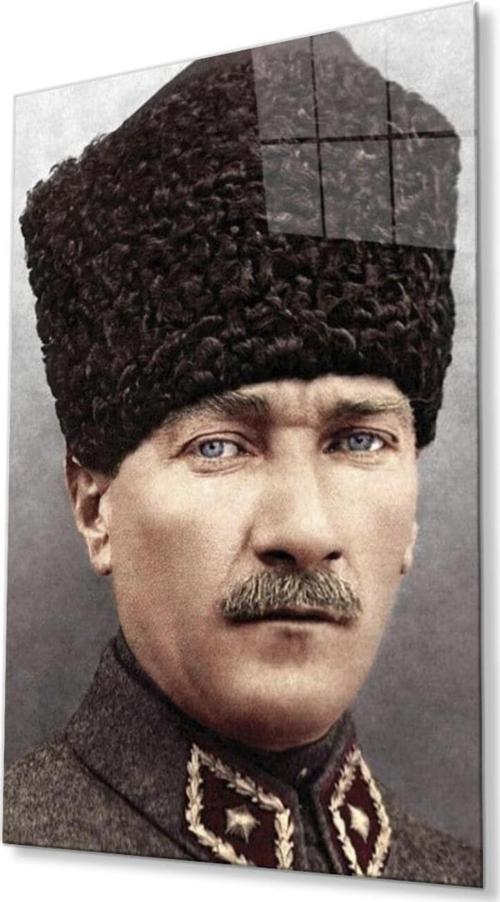 Atatürk Cam Tablo 4Mm Dayanıklı Temperli Cam, Atatürk Glass Wall Art