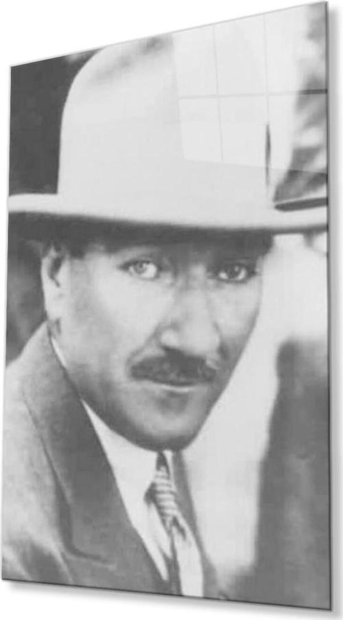 Atatürk Cam Tablo 4Mm Dayanıklı Temperli Cam, Atatürk Glass Wall Art