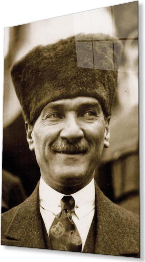 Atatürk Cam Tablo 4Mm Dayanıklı Temperli Cam, Atatürk Glass Wall Art