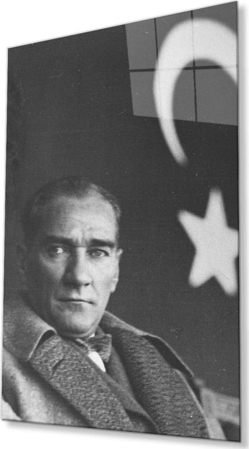 Atatürk Cam Tablo 4Mm Dayanıklı Temperli Cam, Atatürk Glass Wall Art