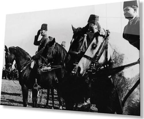 Atatürk Cam Tablo 4Mm Dayanıklı Temperli Cam, Atatürk Glass Wall Art