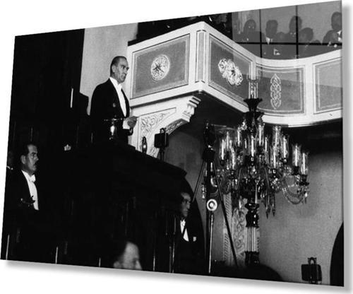 Atatürk Cam Tablo 4Mm Dayanıklı Temperli Cam, Atatürk Glass Wall Art