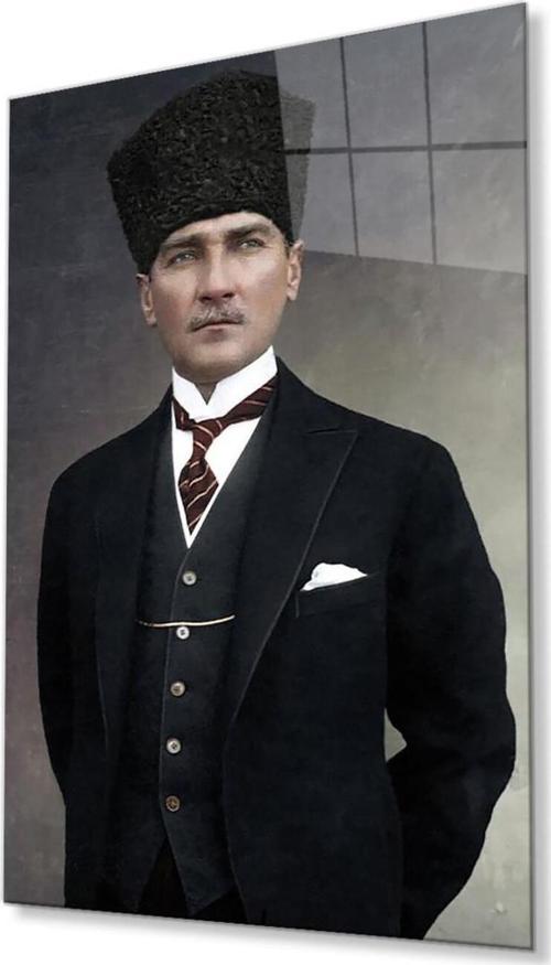 Atatürk Cam Tablo 4Mm Dayanıklı Temperli Cam, Atatürk Glass Wall Art