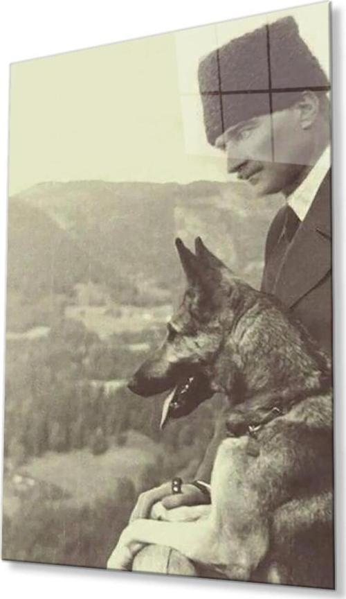 Atatürk Cam Tablo 4Mm Dayanıklı Temperli Cam, Atatürk Glass Wall Art