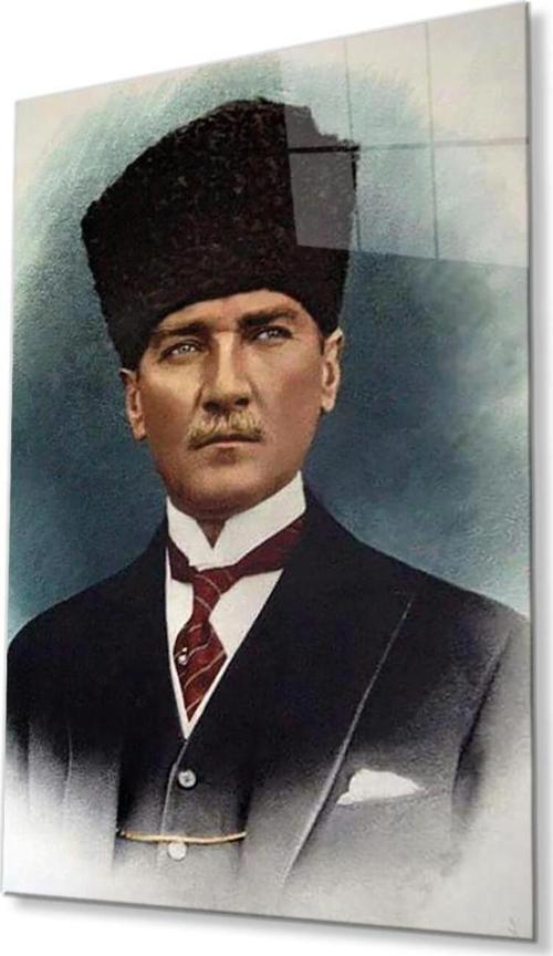 Atatürk Cam Tablo 4Mm Dayanıklı Temperli Cam, Atatürk Glass Wall Art