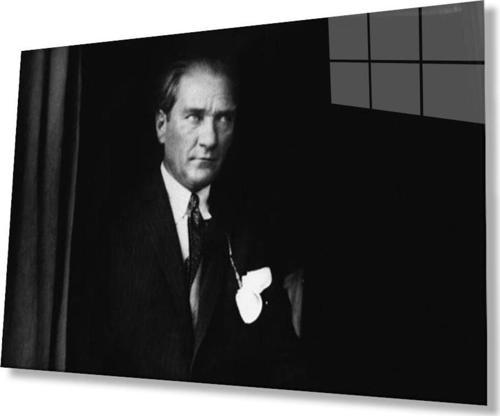 Atatürk Cam Tablo 4Mm Dayanıklı Temperli Cam, Atatürk Glass Wall Art