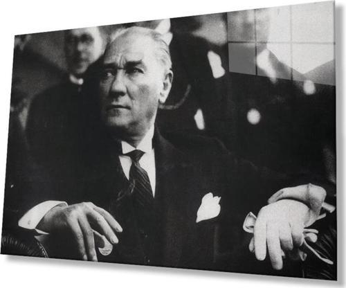 Atatürk Cam Tablo 4Mm Dayanıklı Temperli Cam, Atatürk Glass Wall Art