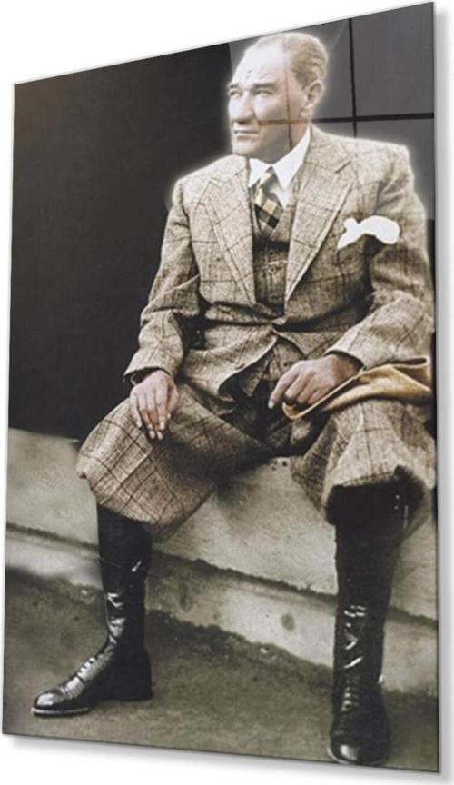 Atatürk Cam Tablo 4Mm Dayanıklı Temperli Cam, Atatürk Glass Wall Art