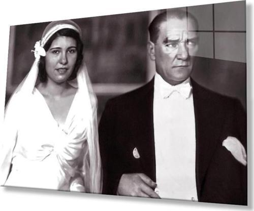 Atatürk Cam Tablo 4Mm Dayanıklı Temperli Cam, Atatürk Glass Wall Art