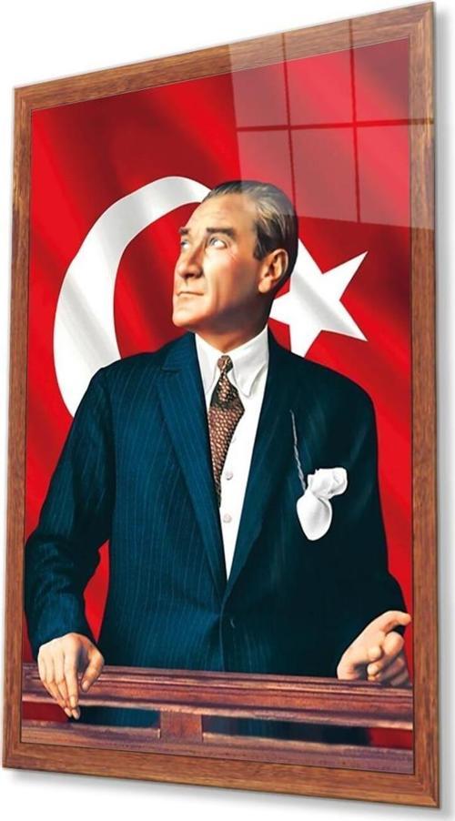 Atatürk Cam Tablo 4Mm Dayanıklı Temperli Cam, Atatürk Glass Wall Art