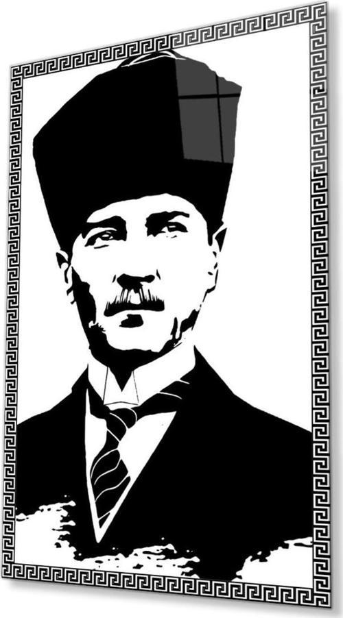 Atatürk Cam Tablo 4Mm Dayanıklı Temperli Cam, Atatürk Glass Wall Art